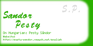 sandor pesty business card